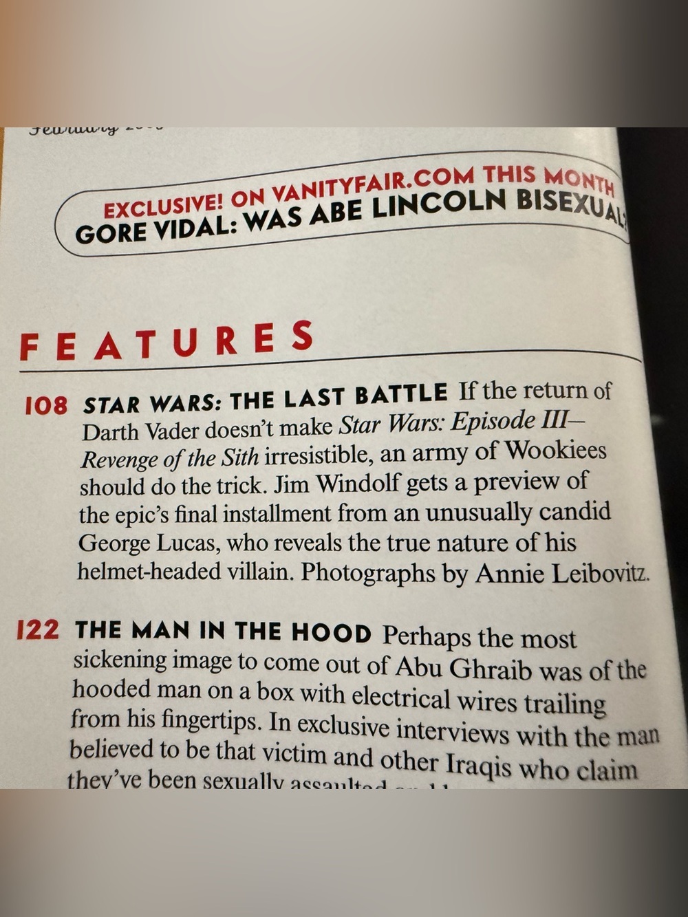 Vanity Fair Cover Featuring Star Wars Cast Feb 2005 - Picture 10 of 12
